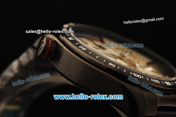 Tag Heuer Grand Carrera Calibre 36 Chronograph Quartz Movement PVD Case with White Dial and PVD Strap - Click Image to Close